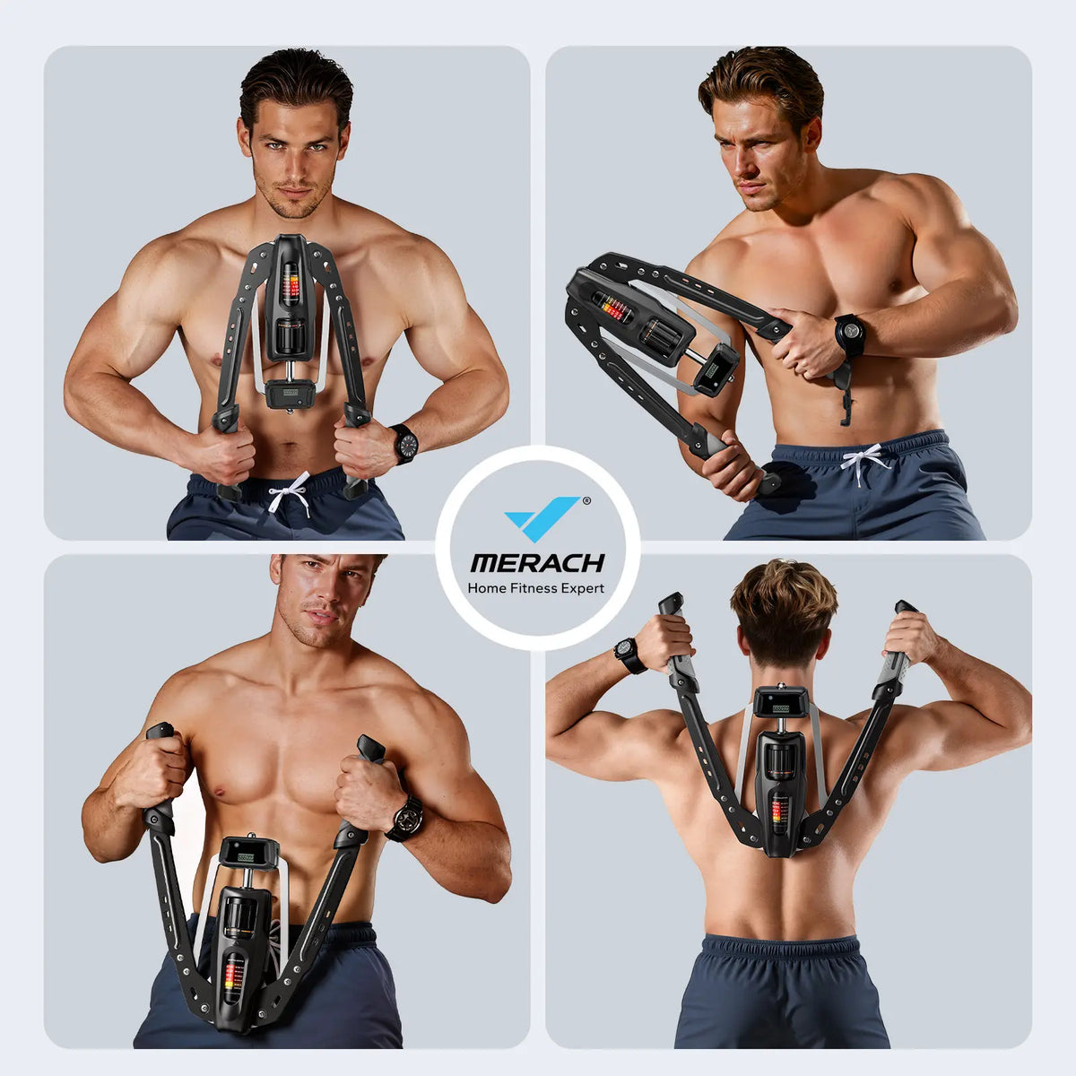 Hydraulic arm strength trainer with counter, resistance adjustable from 22 to 440 pounds.